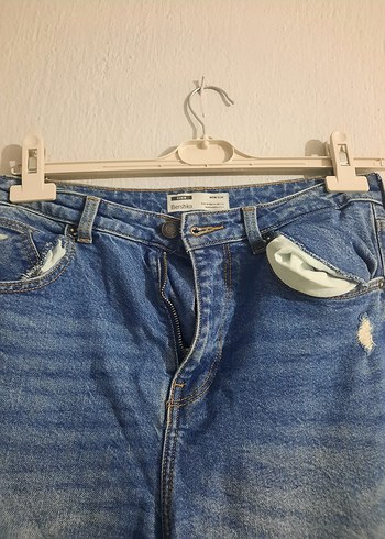 Kadın Mavi Bol Kesim Denim Pantolon - Görsel 2