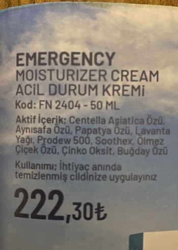 Hommi Emergency Nemlendirici Krem