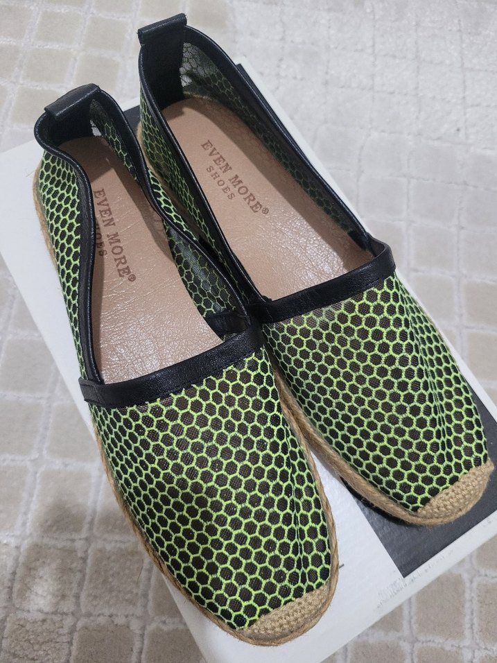 Yeşil Desenli espadril ayakkabı - Görsel 2