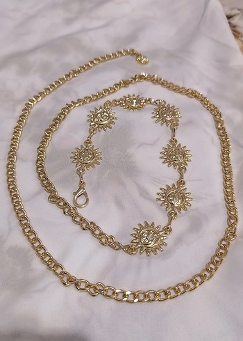 Altın Renk Bohem Zincir Detaylı Vücut Zinciri - Görsel 4