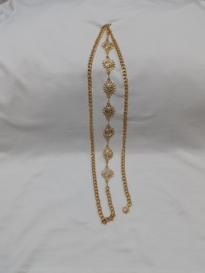 Altın Renk Bohem Zincir Detaylı Vücut Zinciri - Görsel 2