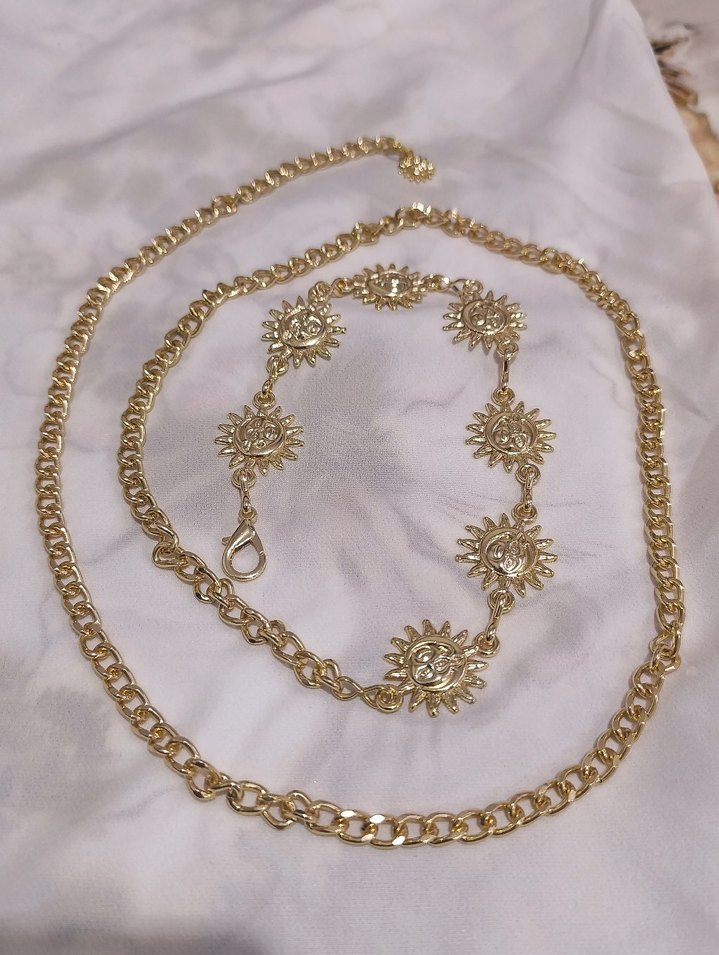 Altın Renk Bohem Zincir Detaylı Vücut Zinciri - Görsel 4