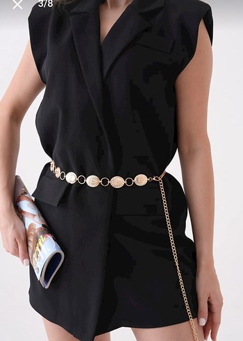 Zincir Detaylı Altın Renkli Kadın Vücut Zinciri - Görsel 3