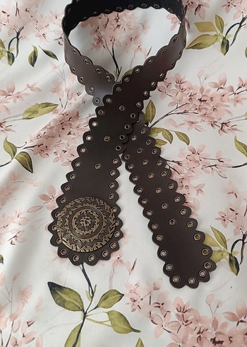 Zara Kahverengi Vintage Deri Bohem Kemer