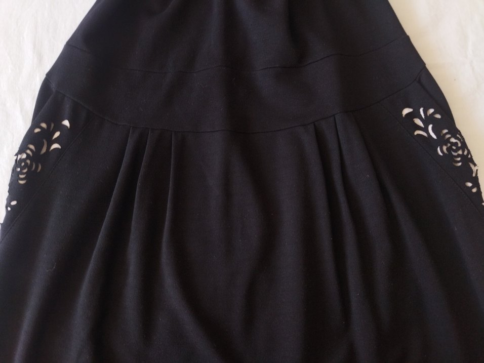 Kısa Kollu Siyah Midi Elbise - Görsel 5