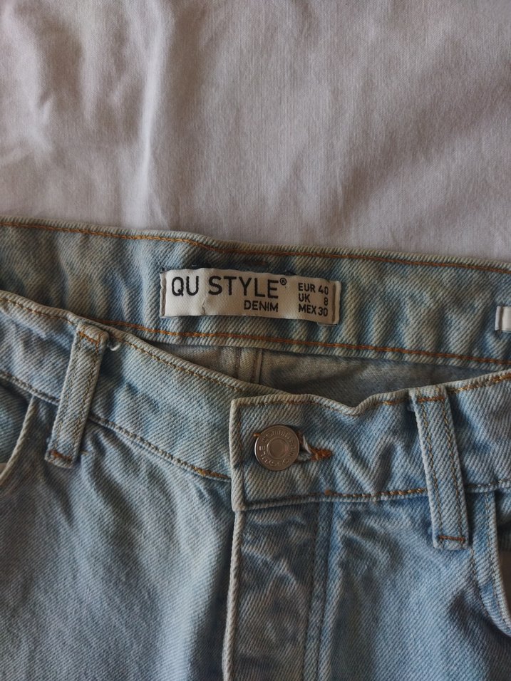 Buz Mavi Yüksek Bel Boru Paça Kadın Kot Pantolon - Görsel 3