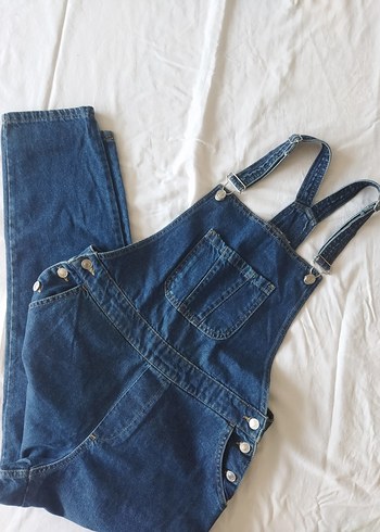 Kadın Lacivert Oversize Kot Tulum - Görsel 5