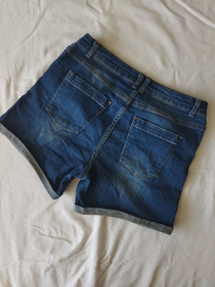 Kadın Mavi Denim Mini Şort - Görsel 2
