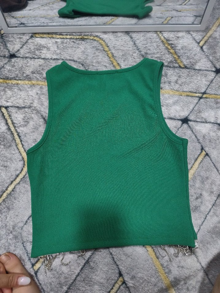 Yeşil Püskül Detaylı Mini Atlet - Görsel 4