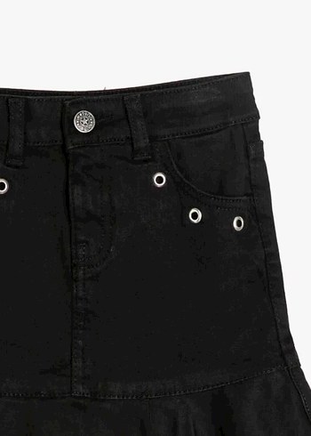 s Beden Siyah Kot Denim Etek