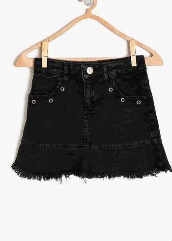 Siyah Kot Denim Etek