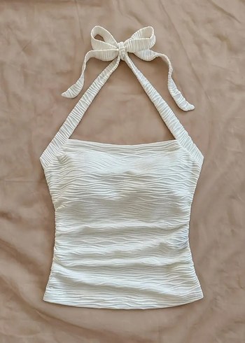 Chima Beyaz Dokulu Tank Top Yazlık Askılı