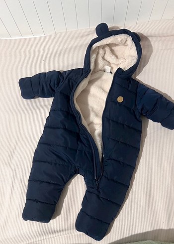 Lacivert Kürklü Bebek Tulumu - Görsel 2