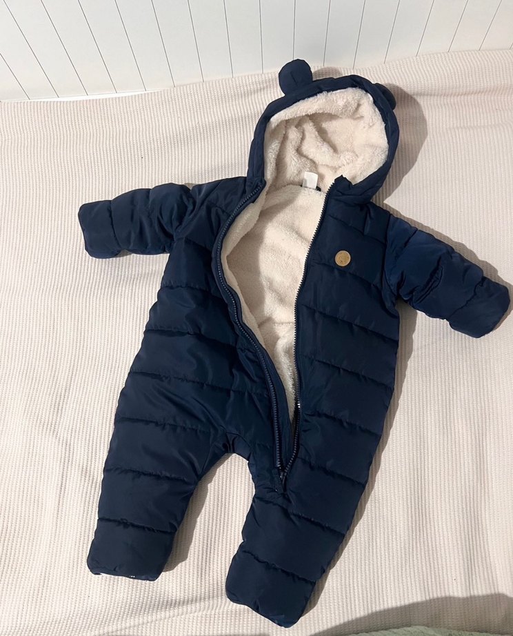 Lacivert Kürklü Bebek Tulumu - Görsel 2