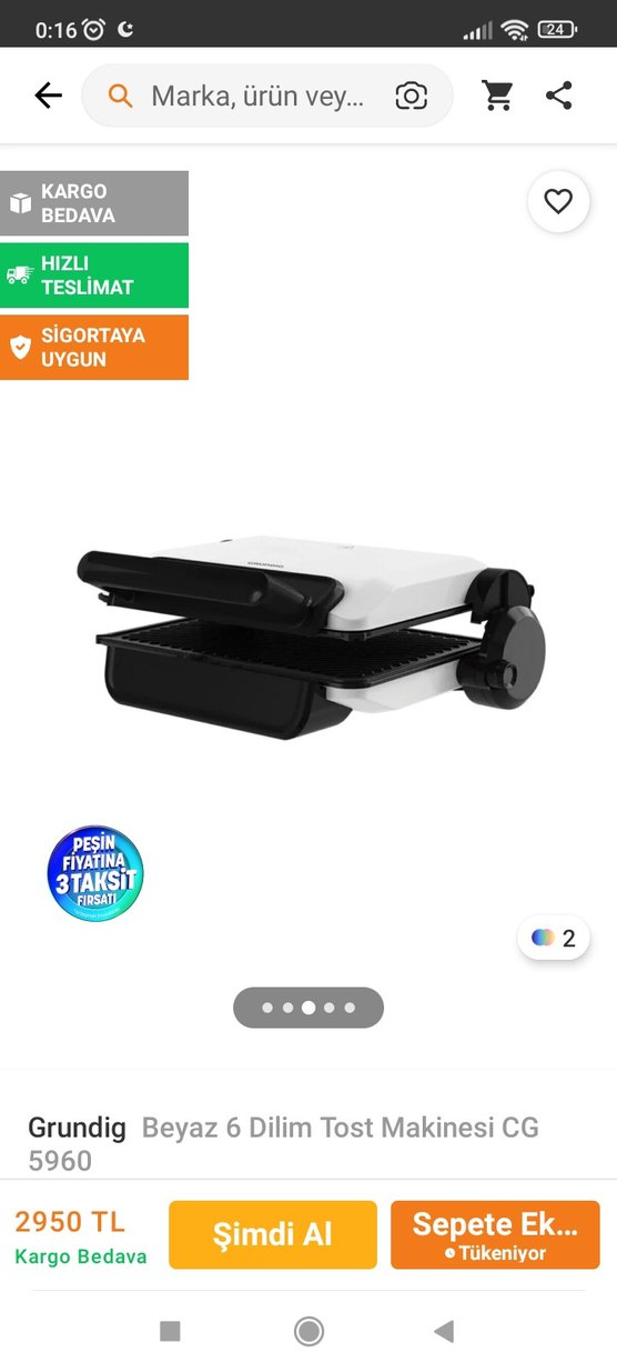 Beyaz Sandviç ve Tost Makinesi - Görsel 3