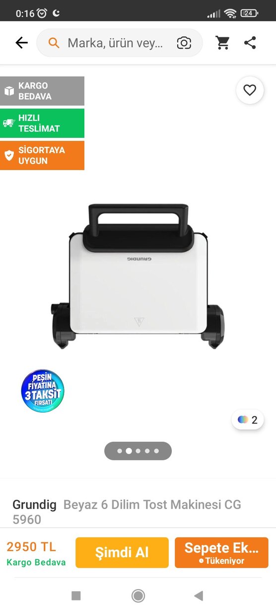 Beyaz Sandviç ve Tost Makinesi - Görsel 2