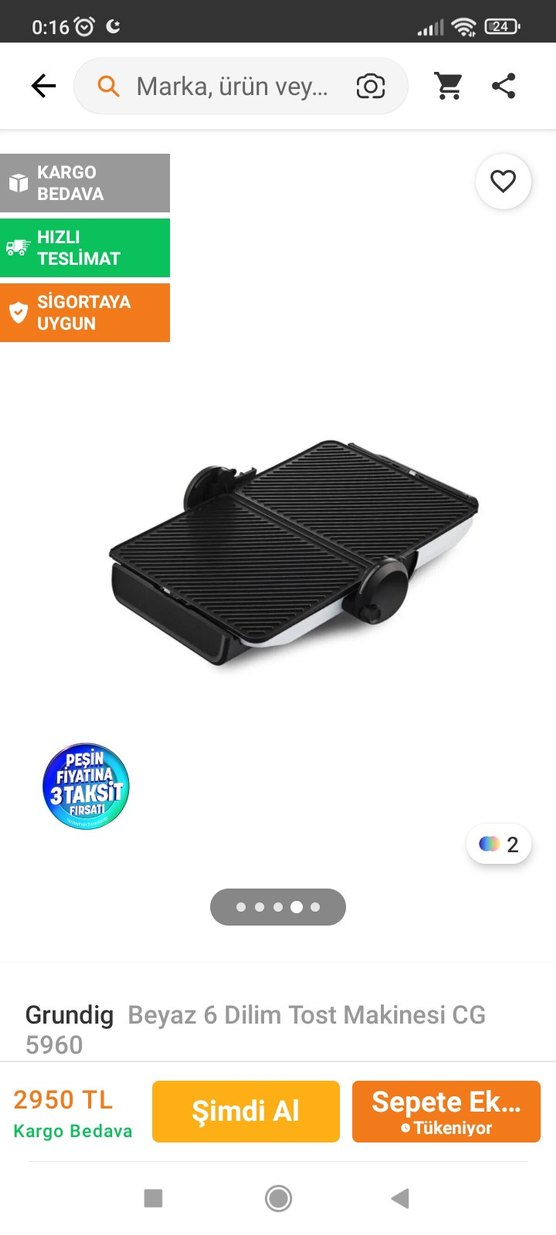 Beyaz Sandviç ve Tost Makinesi - Görsel 4