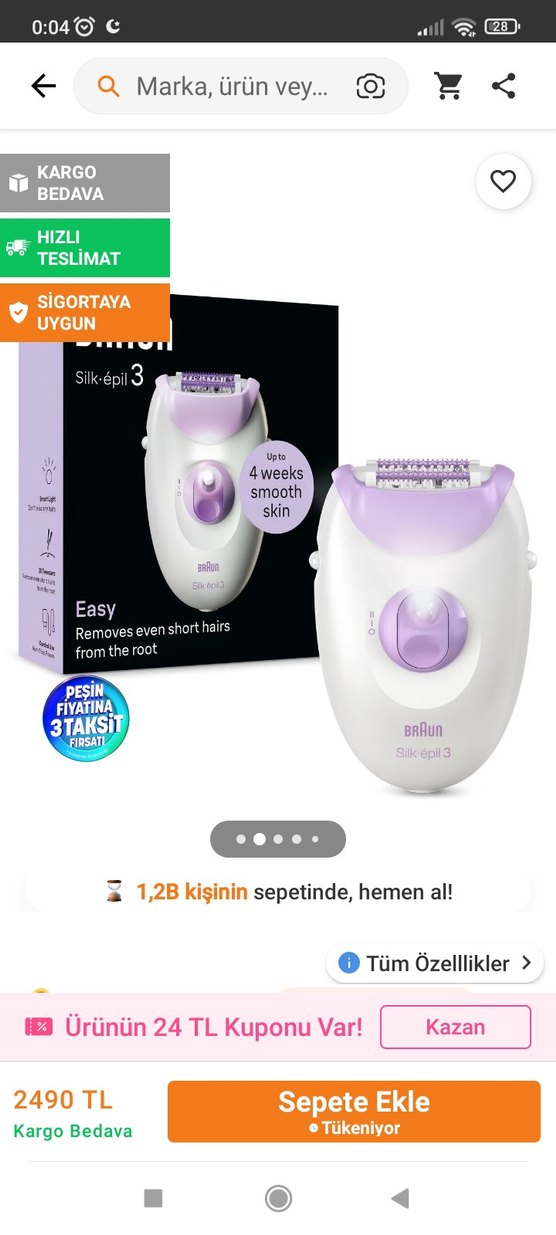 Braun Beyaz Epilatör makinesi - Görsel 2