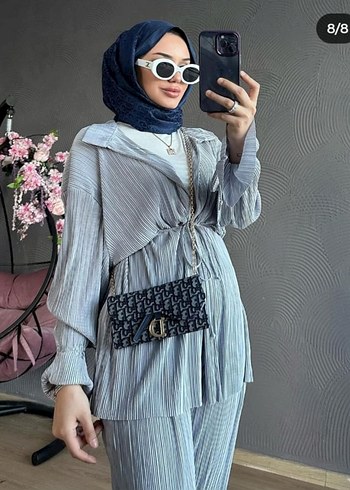 Gri Pileli Uzun Kollu alt üst takım
