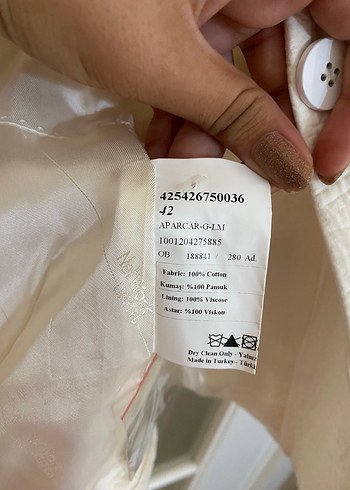 Network zone etiketli Düğmeli Beyaz Midi Kadın Ceket - Görsel 3