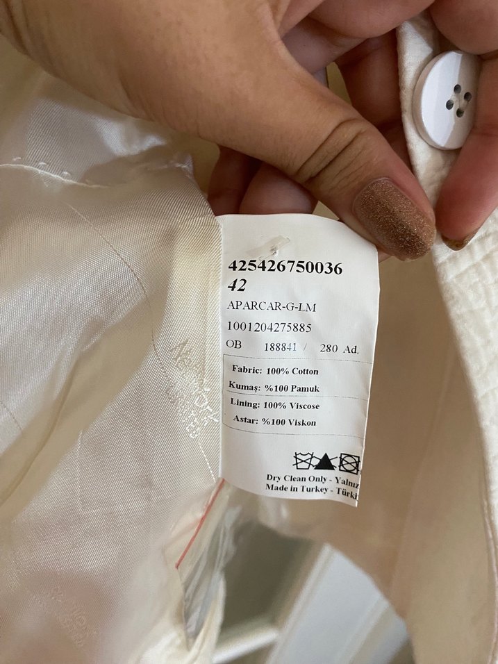 Network zone etiketli Düğmeli Beyaz Midi Kadın Ceket - Görsel 3