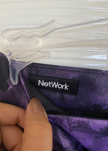 Network Network Mor Desenli Midi Etek