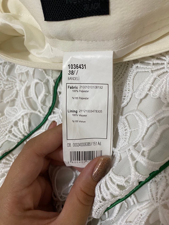 Network etiketli Dantel İşlemeli Beyaz Midi Etek - Görsel 3