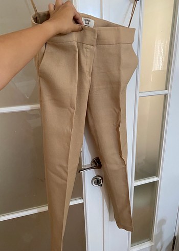 Network touch Bej Keten Kadın Pantolon - Görsel 2