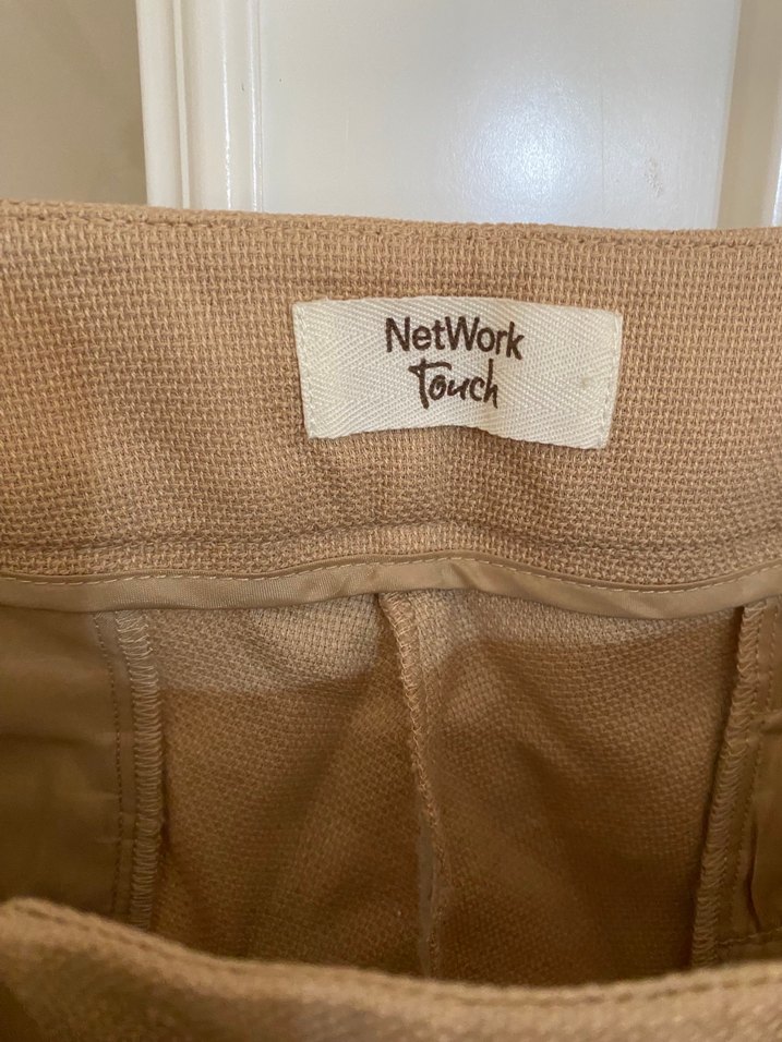 Network touch Bej Keten Kadın Pantolon - Görsel 3