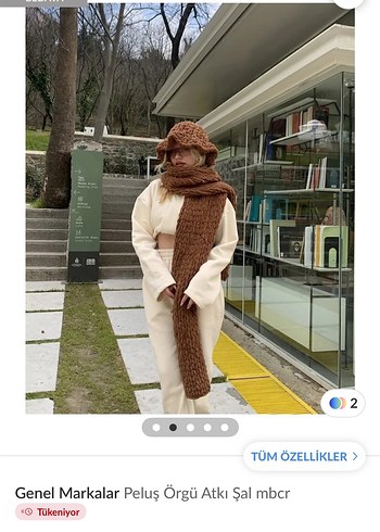 Diğer Kahverengi Peluş Örgü Kadın Şal