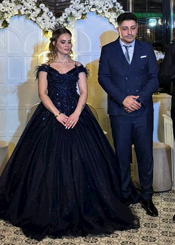 Klasik Zarif Siyah Uzun Abiye Elbise
