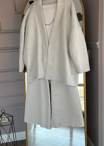 Gri Uzun Triko Kadın Takım - Görsel 2