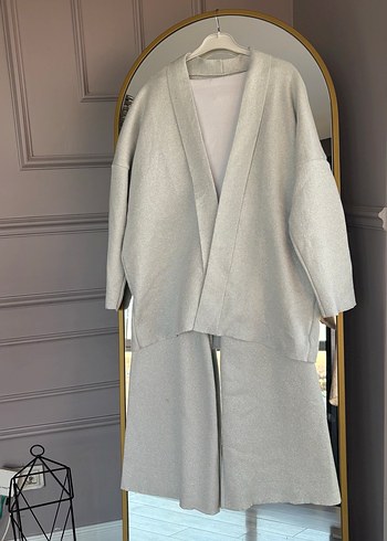 Gri Uzun Triko Kadın Takım - Görsel 4