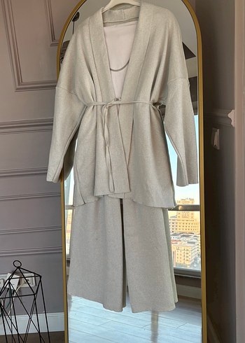 Gri Uzun Triko Kadın Takım - Görsel 3