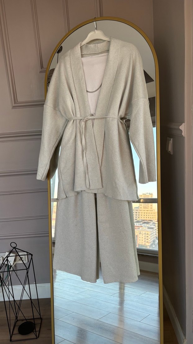 Gri Uzun Triko Kadın Takım - Görsel 3