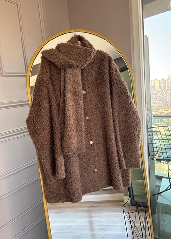 Kahverengi Kürklü Midi Kadın Kaban - Görsel 3