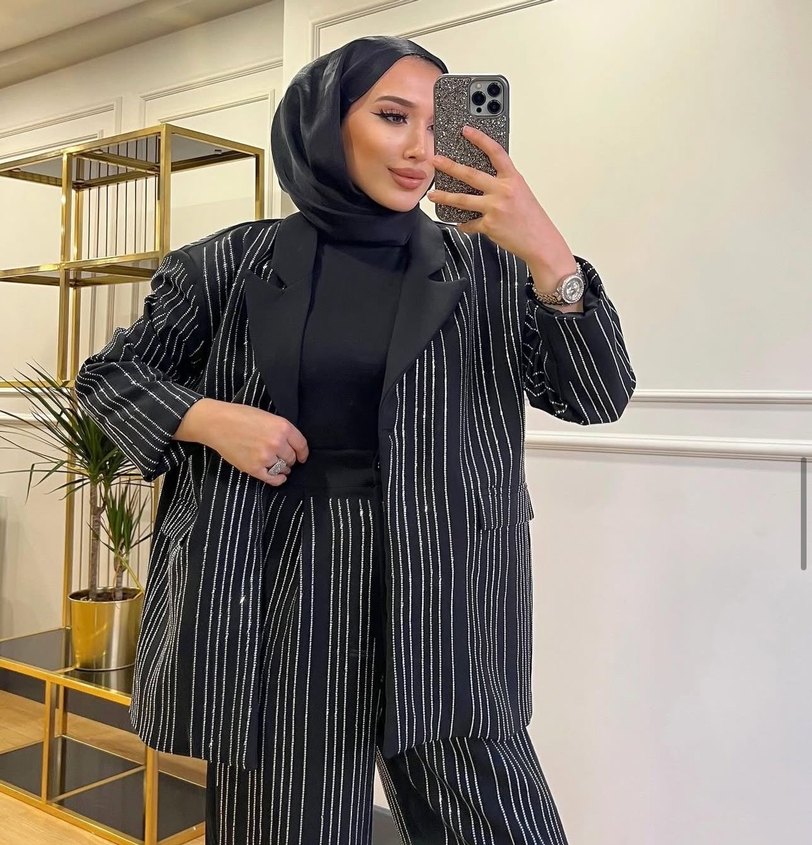 Siyah Taşlı Kadın Takım - Görsel 2