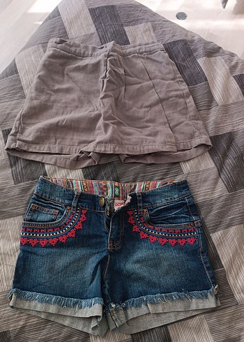 LC Waikiki Nakışlı Bohem Gri Kot Şort