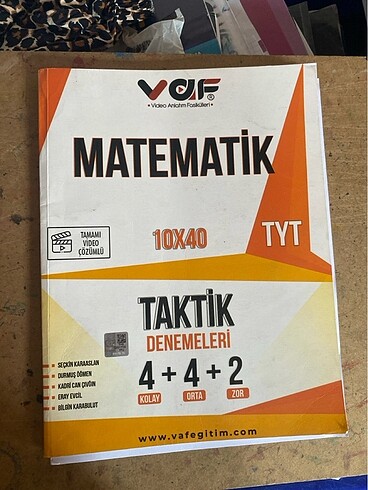 Vaf yayınları tyt 10?lu matematik denemesi