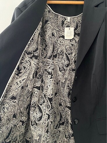 Diğer siyah desenli blazer ceket