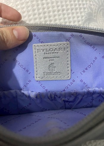 Gri Deri Kadın Makyaj Çantası - Görsel 4