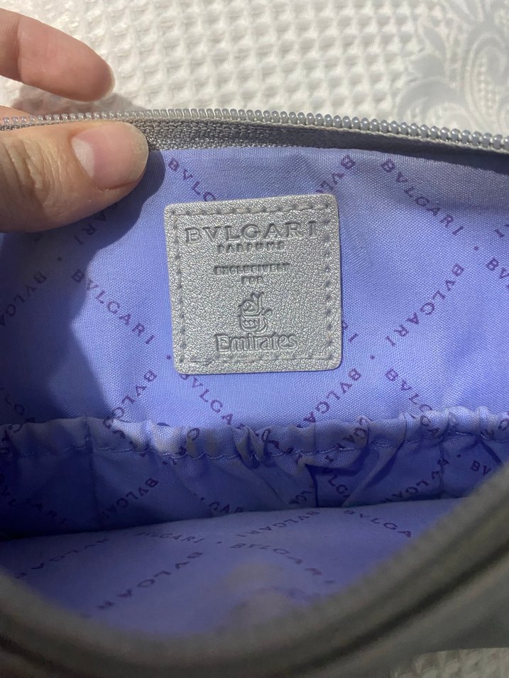 Gri Deri Kadın Makyaj Çantası - Görsel 4