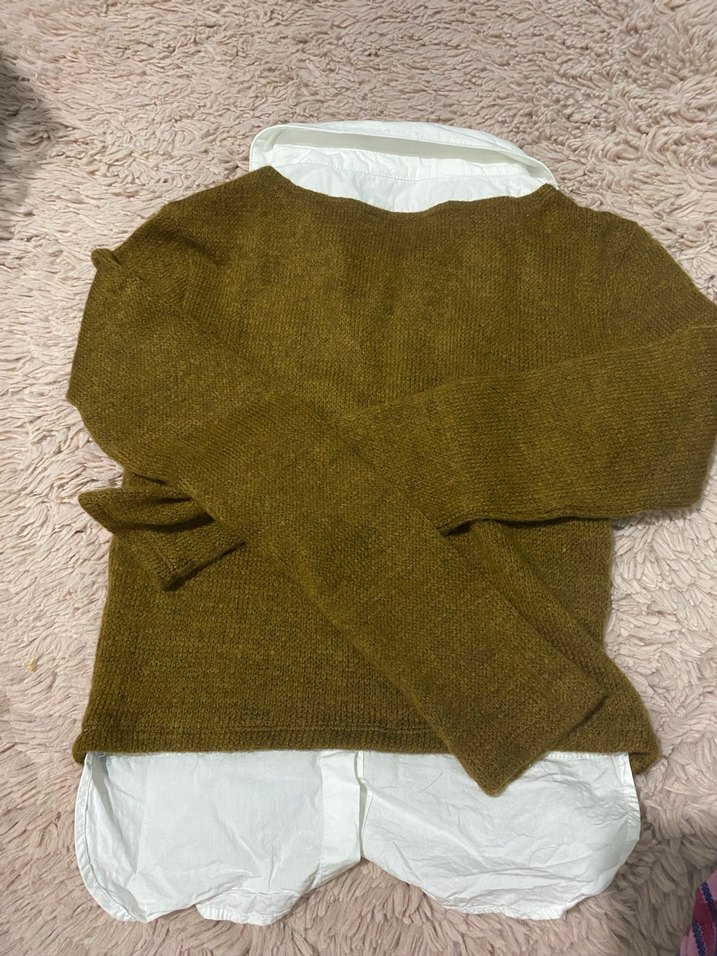 Kahverengi Örgü Yün Kadın Kazak - Görsel 4