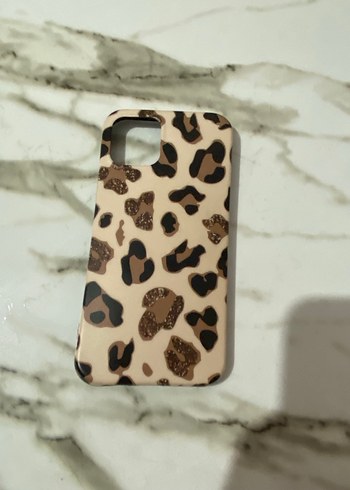 Kahverengi Leopar Desenli Telefon Kılıfı