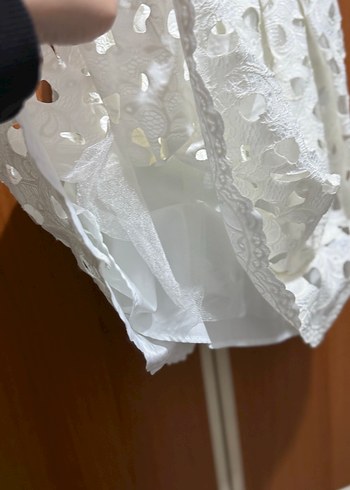 Diğer Beyaz Mini Dantel abiye mezuniyet elbisesi