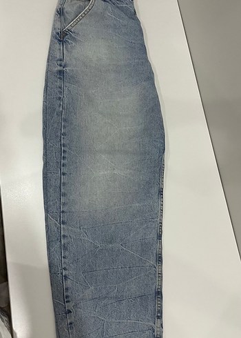 Bershka Acik Mavi Yikamali Dar Kesim Jean