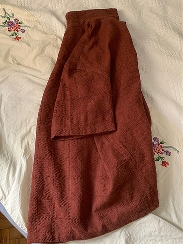 m Beden bordo Renk Pull&Bear Dokulu Gömlek