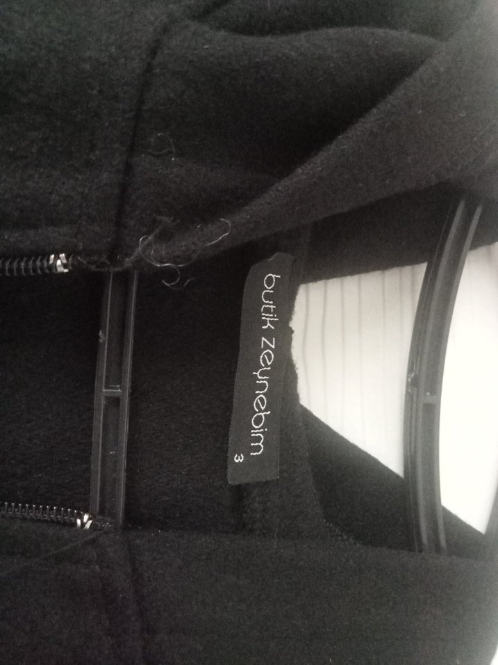 Kadın Siyah Uzun Salaş Kaban - Görsel 2