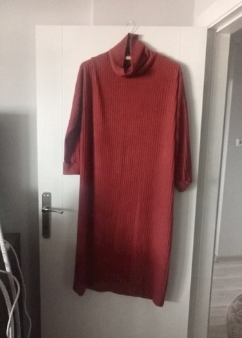 Bordo Uzun Kollu Yüksek Yaka Kadın Triko - Görsel 3