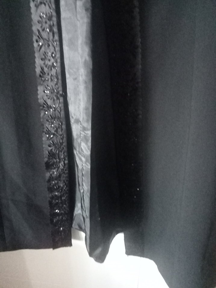 Nakışlı Uzun Siyah  ceket - Görsel 2